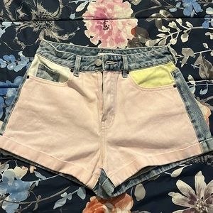 PacSun Color Block Jean Shorts